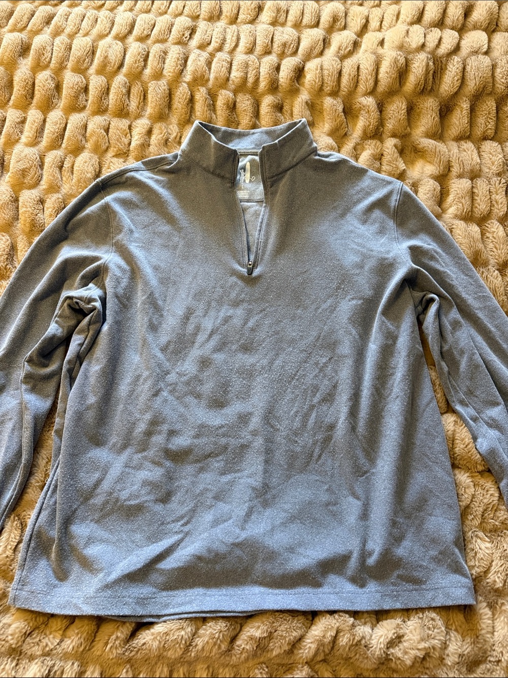 johnnie-O Men's Light Gray Quarter-Zip Pullover